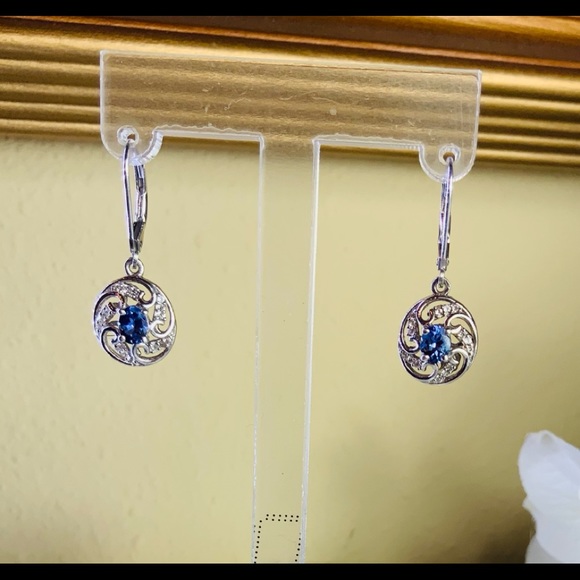 Genuine Tanzanite Fancy Swirl Earrings - Picture 2 of 8